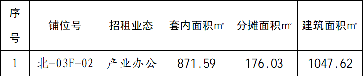关于深湾未来交通港项目北区3层02铺位招租的公告